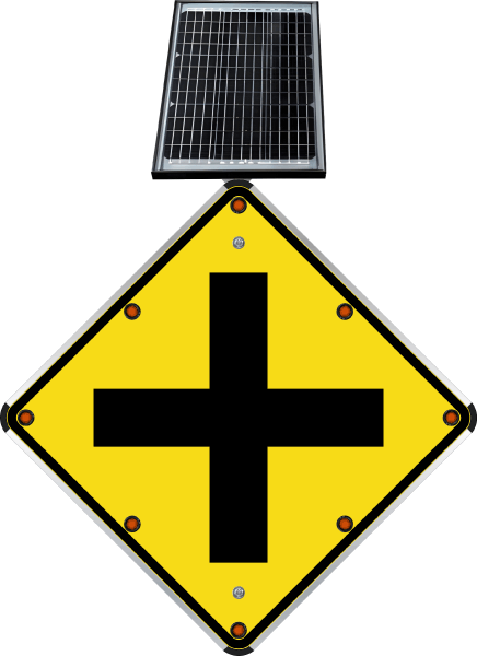 LED Solar Cross Road Intersection Sign