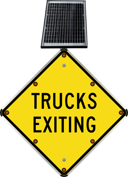 LED Solar Trucks Exiting Sign