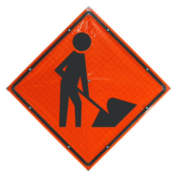 Workers Ahead LED Roll-Up Sign