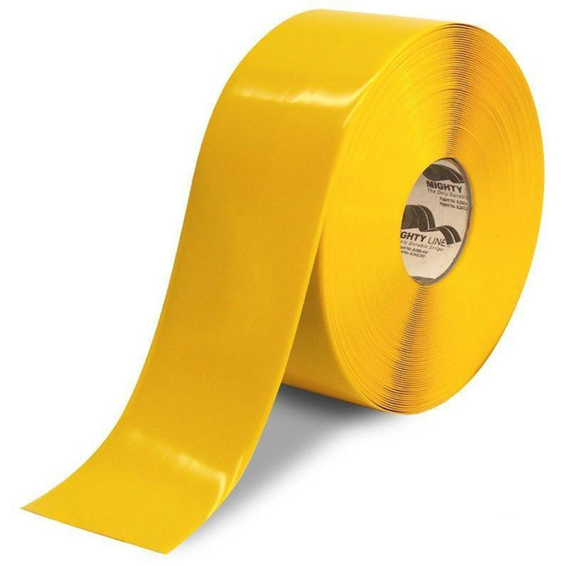 4" Yellow Mighty Line Safety Floor Tape - 100 FT. Roll