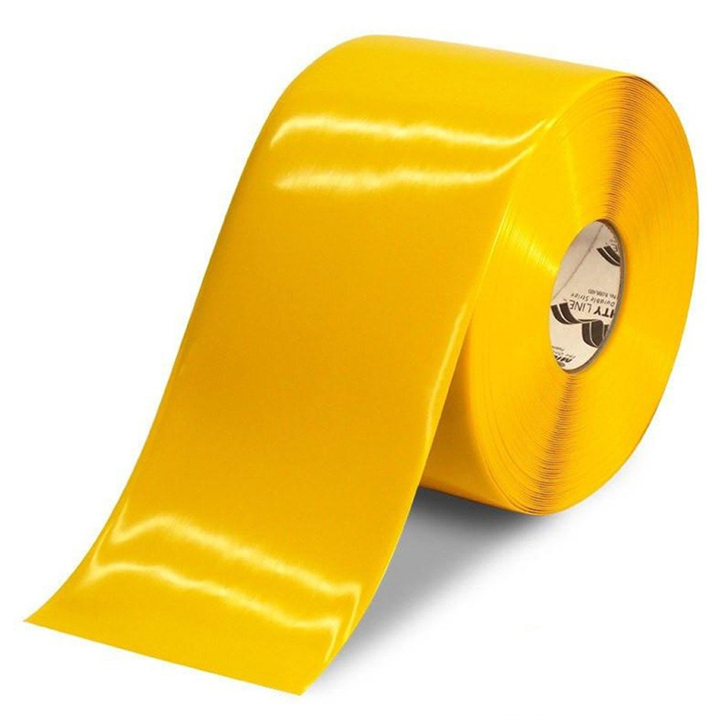 6" Yellow Mighty Line Safety Floor Tape - 100 FT. Roll