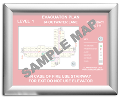 8-1/2 x 11" Aluminum Evacuation Map Holder