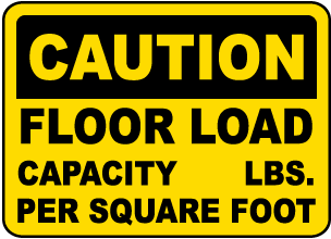 Caution Floor Load Capacity Sign