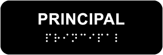 Principal Sign with Braille