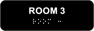 Room 3 Sign with Braille