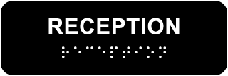 Reception Sign with Braille
