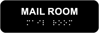 Mail Room Sign with Braille