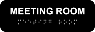 Meeting Room Sign with Braille