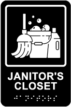 Janitor's Closet with Braille