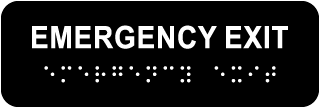 Emergency Exit Sign with Braille