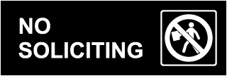 No Soliciting Sign