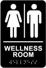Wellness Room Sign with Braille