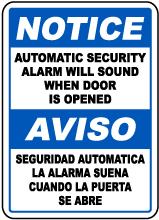 Bilingual Security Alarm Will Sound Sign