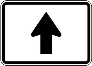 Straight Arrow (Auxiliary) Sign