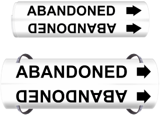 Abandoned Wrap Around & Strap On Pipe Marker