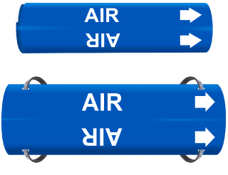 Air Wrap Around & Strap On Pipe Marker