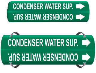 Condenser Water Sup. Wrap Around & Strap On Pipe Marker