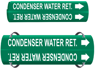 Condenser Water Ret. Wrap Around & Strap On Pipe Marker