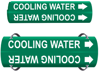 Cooling Water Wrap Around & Strap On Pipe Marker