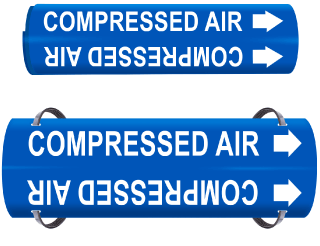Compressed Air Wrap Around & Strap On Pipe Marker