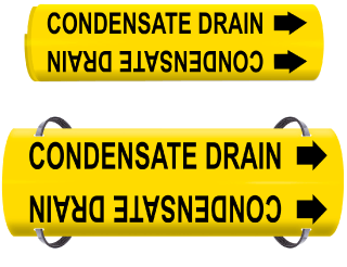 Condensate Drain Wrap Around & Strap On Pipe Marker