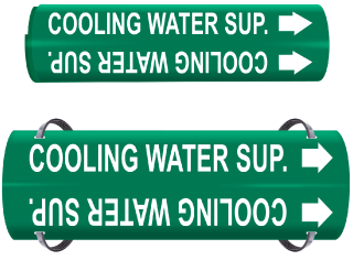 Cooling Water Sup. Wrap Around & Strap On Pipe Marker