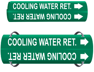 Cooling Water Ret. Wrap Around & Strap On Pipe Marker