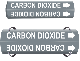 Carbon Dioxide Wrap Around & Strap On Pipe Marker