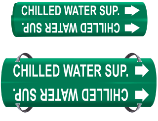 Chilled Water Sup. Wrap Around & Strap On Pipe Marker