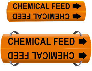 Chemical Feed Wrap Around & Strap On Pipe Marker