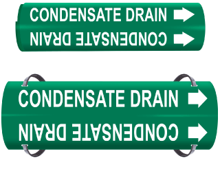 Condensate Drain Wrap Around & Strap On Pipe Marker