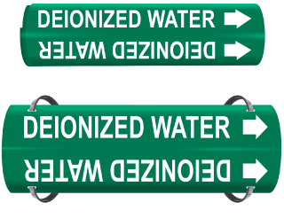Deionized Water Wrap Around & Strap On Pipe Marker
