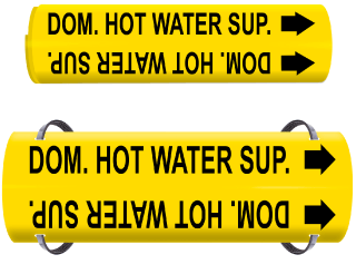 Dom. Hot Water Sup. Wrap Around & Strap On Pipe Marker