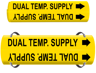 Dual Temp. Supply Wrap Around & Strap On Pipe Marker
