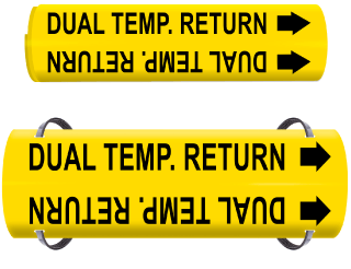 Dual Temp. Return Wrap Around & Strap On Pipe Marker