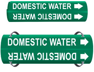 Domestic Water Wrap Around & Strap On Pipe Marker