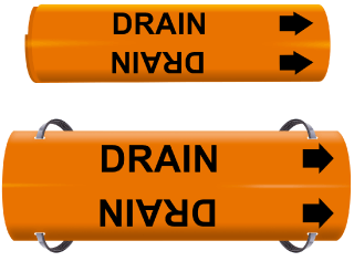 Drain Wrap Around & Strap On Pipe Marker