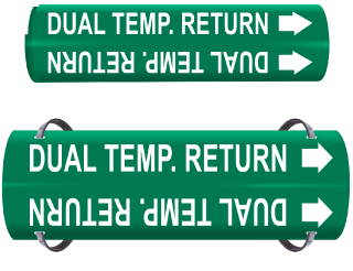 Dual Temp. Return Wrap Around & Strap On Pipe Marker