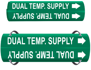 Dual Temp. Supply Wrap Around & Strap On Pipe Marker
