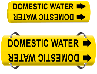 Domestic Water Wrap Around & Strap On Pipe Marker
