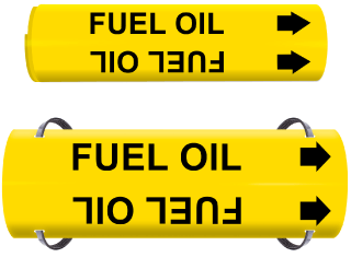 Fuel Oil Wrap Around & Strap On Pipe Marker