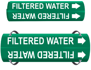 Filtered Water Wrap Around & Strap On Pipe Marker