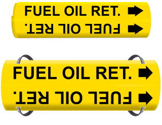 Fuel Oil Ret. Wrap Around & Strap On Pipe Marker