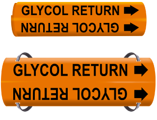 Glycol Return Wrap Around & Strap On Pipe Marker