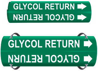 Glycol Return Wrap Around & Strap On Pipe Marker