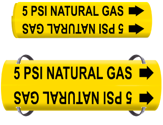 5 Psi Natural Gas Wrap Around & Strap On Pipe Marker