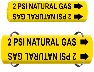 2 Psi Natural Gas Wrap Around & Strap On Pipe Marker