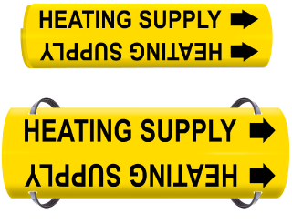 Heating Supply Wrap Around & Strap On Pipe Marker