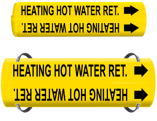 Heating Hot Water Ret Wrap Around & Strap On Pipe Marker