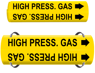 High Press. Gas Wrap Around & Strap On Pipe Marker